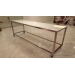 Chrome & White Glass Rolling Counter Height Lunchroom Table